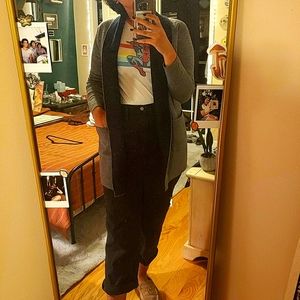 Long Navy/Gray Cardigan